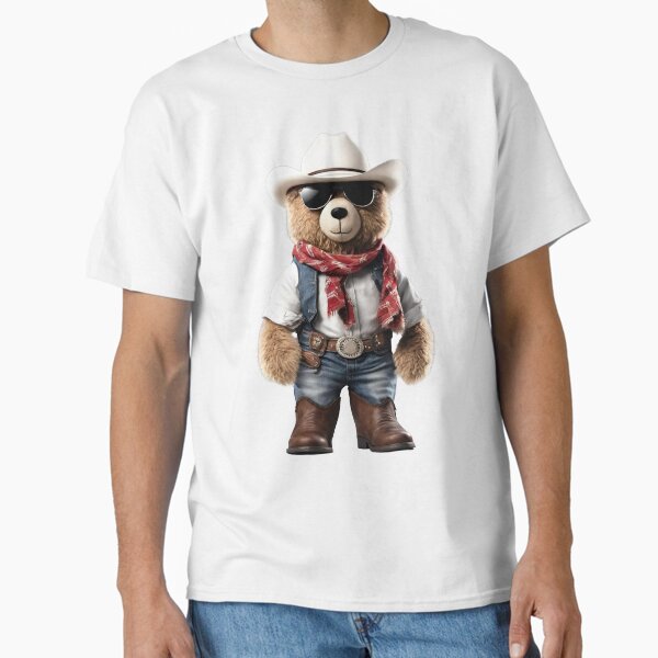 Funny Cowboy Teddy Bear – Adorable Plush Teddy in Western Style Classic T-Shirt for Sale by Fredster1966