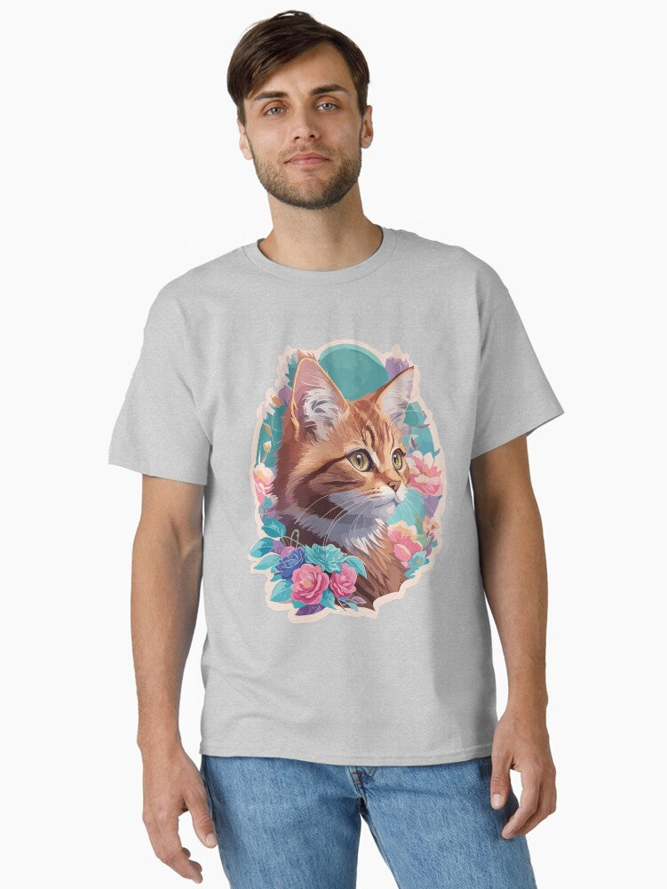 Somali cat with ornament flowers Classic Shirt T Shirt Gift Ready