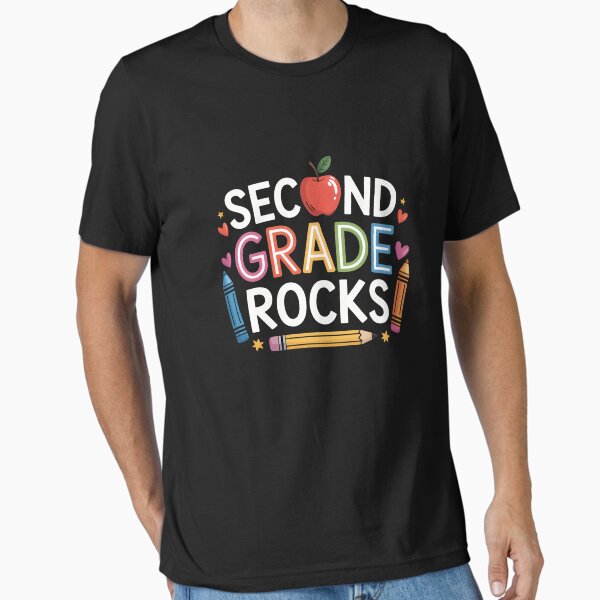 2nd Grade Rocks Second Grade Back To School Teacher Student Essential T-Shirt for Sale by TyraYoung