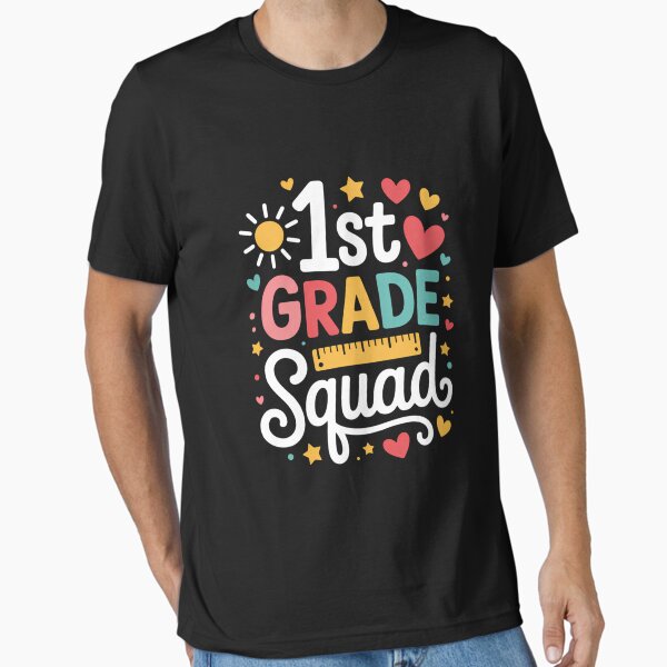 1st First Grade Squad Student Teacher Gift Back To School Essential T-Shirt for Sale by TrinaEspinoza