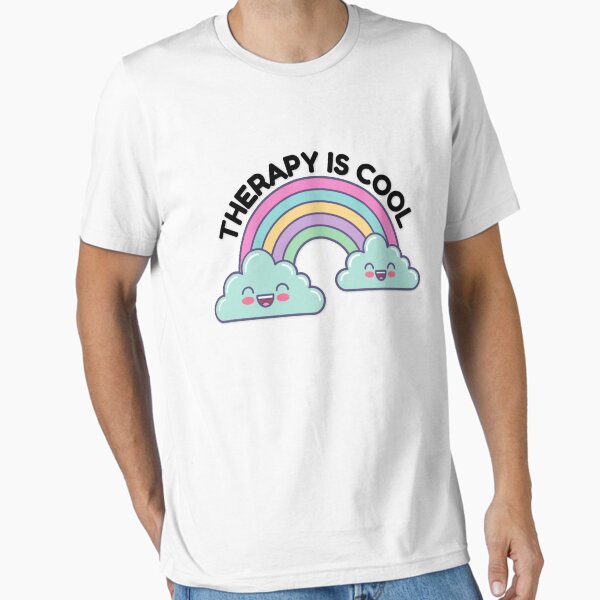 "Therapy Is Cool" Essential T-Shirt for Sale by sayheykate
