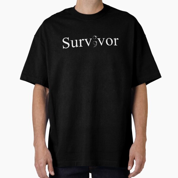 "Survivor Solar Eclipse Semicolon" Oversized T-Shirt for Sale by BetweenTwoPages