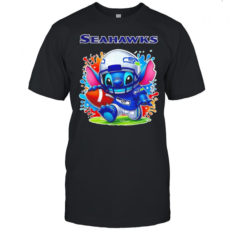 Stitch X Seattle Seahawks football colorful graphic shirt